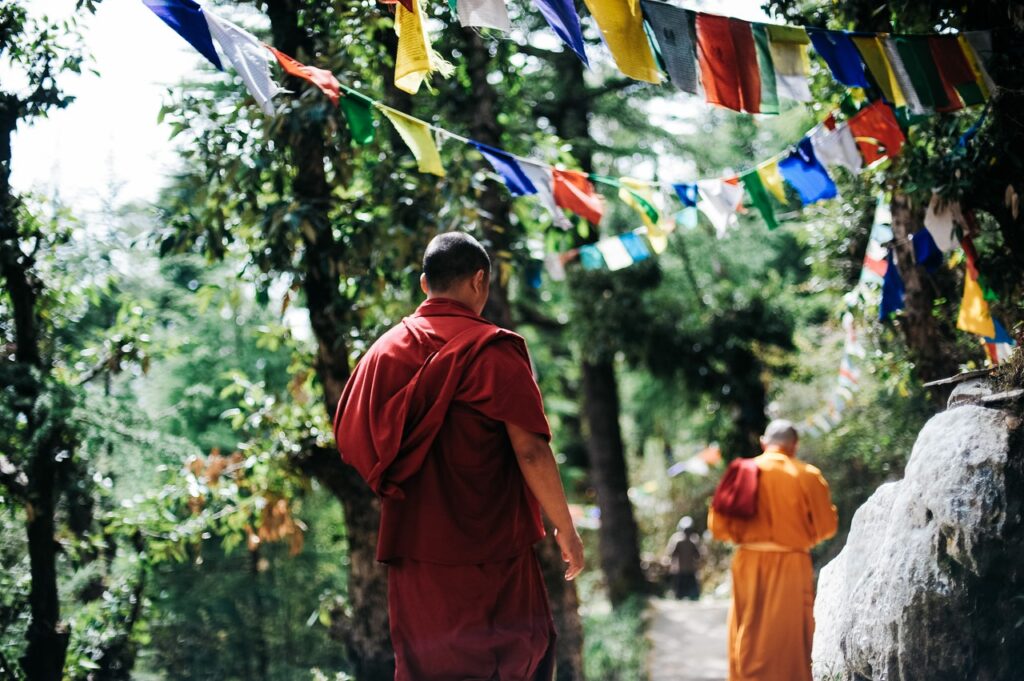 Monks traveling 