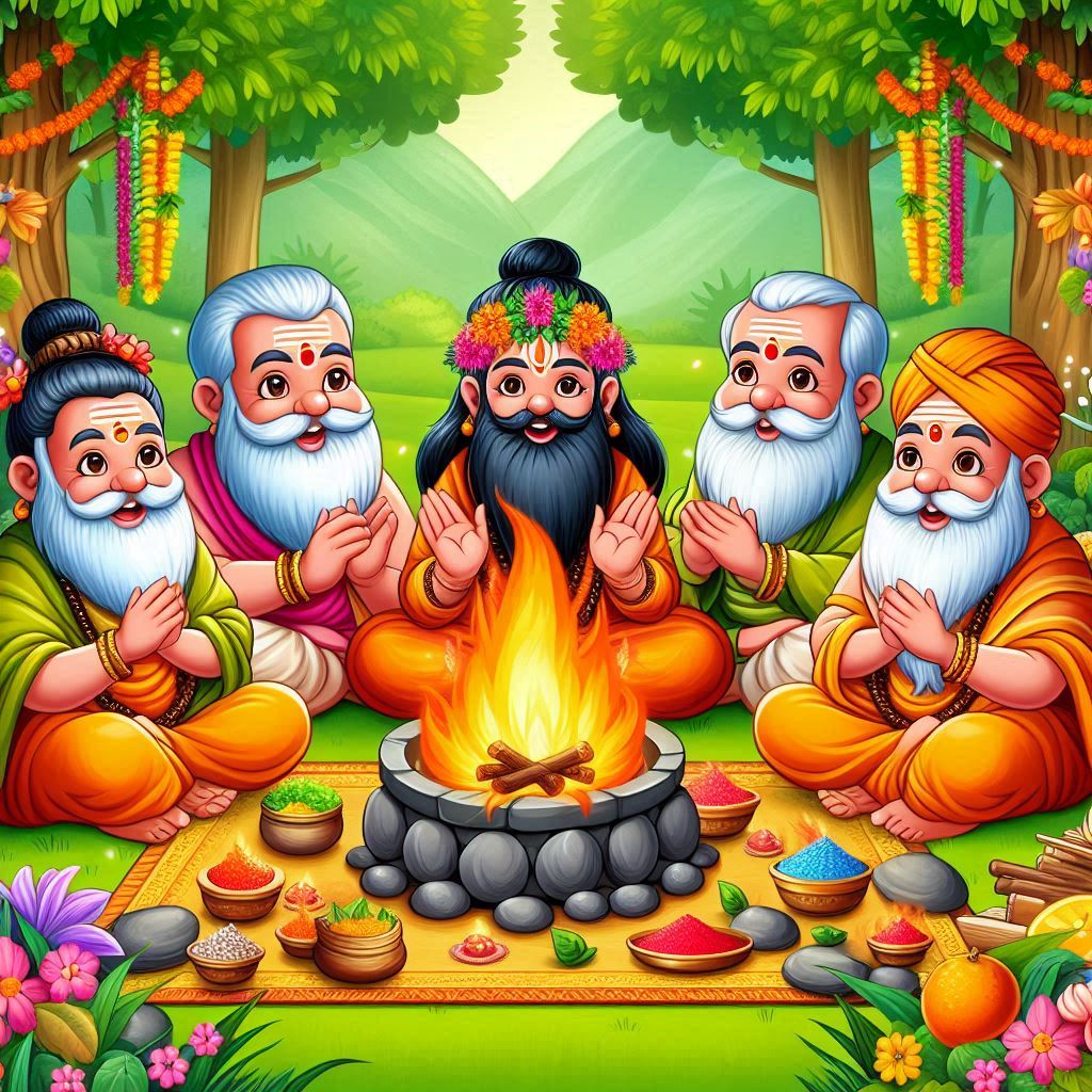 Rishis doing havan
