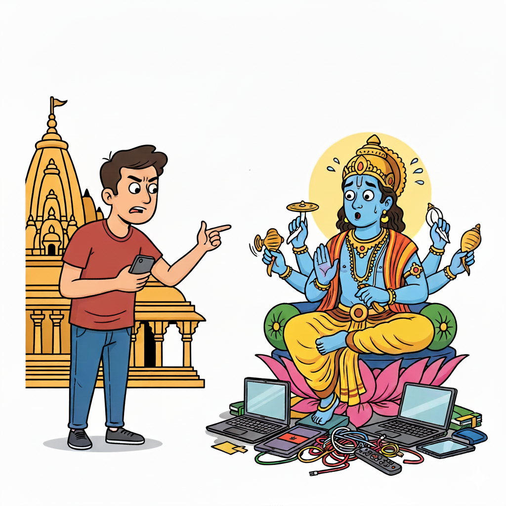 A human trying to confront God