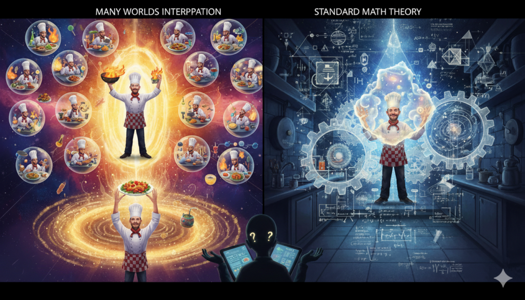Standard math vs many world interpretation